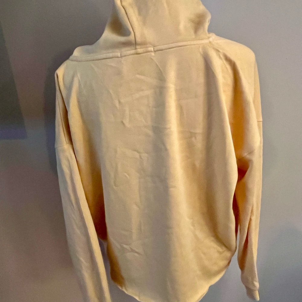 NWT Ron Jon Bright Yellow distressed cropped hoodie, size XS - Picture 4 of 6